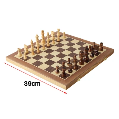 Высокая стоимость производительность магнитные складные деревянные шахматы набор твердой древесины шахматная доска магнитные части развлечения шахматы игры qenueson - Цвет: Large 39cm