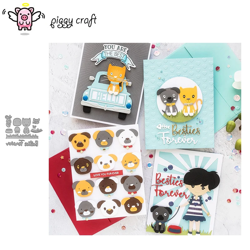 

Piggy Craft metal cutting dies cut die mold Dog cat grass letters Scrapbook paper craft knife mould blade punch stencils dies