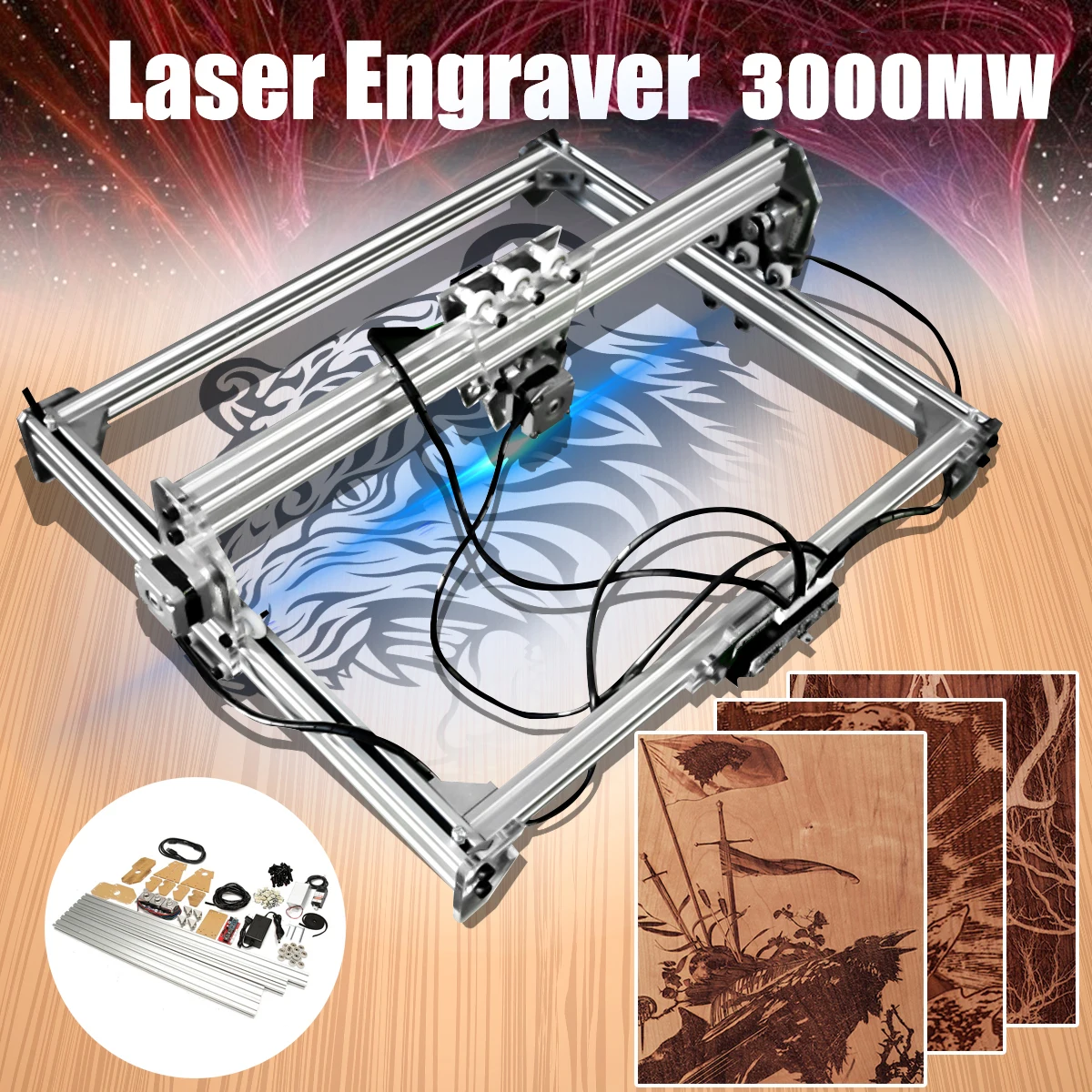 

50*65cm 3000mw DIY Laser Engraver Machine 2Axis DC 12V Engraving Machine Wood Router Mini Marking Machine Advanced Toys