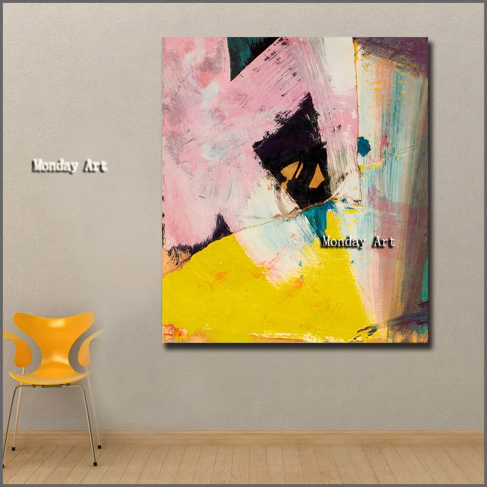 VV Large-Size-oil-Painting-Franz-kline-Black-Angle-with-Yellow-Wall-Art-Canvas-Pictures-for-Living (3)