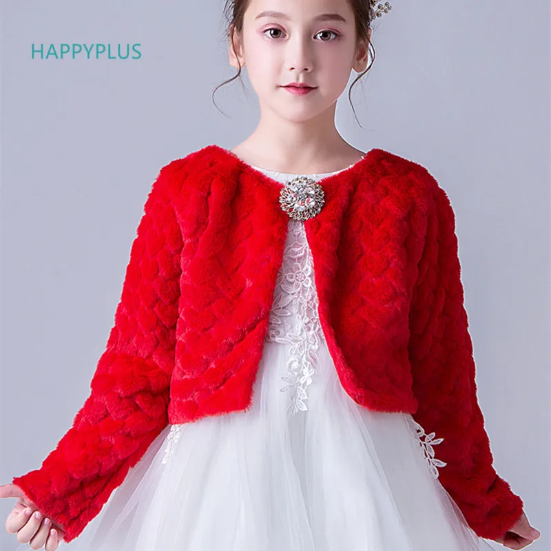 HAPPYPLUS Beige/Red Toddler Girl Formal Bridesmaid Short