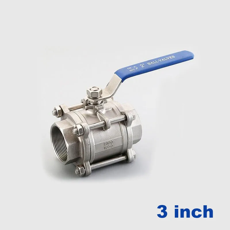 GOGO High quality Type 3PC stainless steel switch ball valve 3 inch BSP