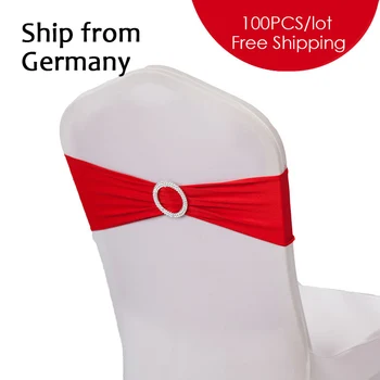 

Send from France 100PC Wedding Linens Spandex Chair Bow Stretch Chair Band for Wedding Banquet Party Event Decoration Chair Sash