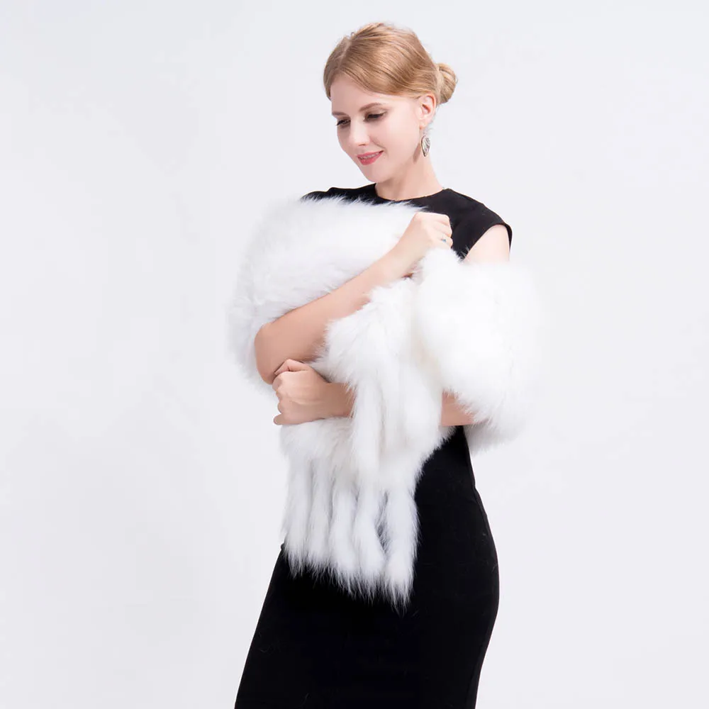 knit fox fur shawl 4
