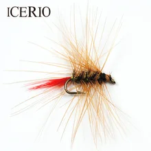 ICERIO 6шт #12 коричневый Нимфа мудак Шерстистого червь летает форели нахлыстом приманки