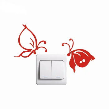 

Butter-3 2Pcs Butterflies Switch Sticker Creative Cartoon Animal Vinyl Wall Sticker for Kids Room Home Wallpaper