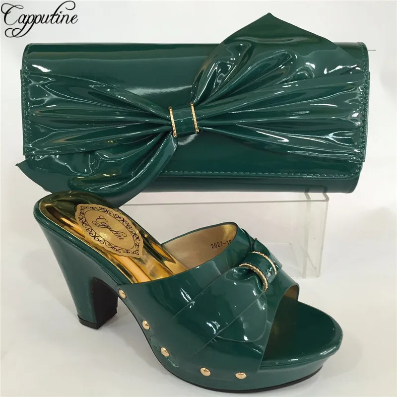 Capputine/Новинка Итальянские женские туфли лодочки и сумочка в комплекте комплект