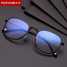 Новые готовые оптические очки, анти-синий светильник, мужская оправа из сплава Al-Mg, очки для чтения, компьютера, телефона, близорукости, близорукие