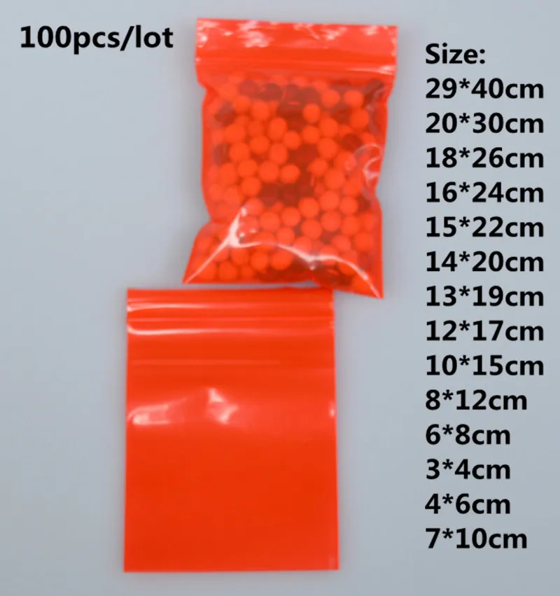 Buy 100pcs/lot Translucent red ziplock storage bags