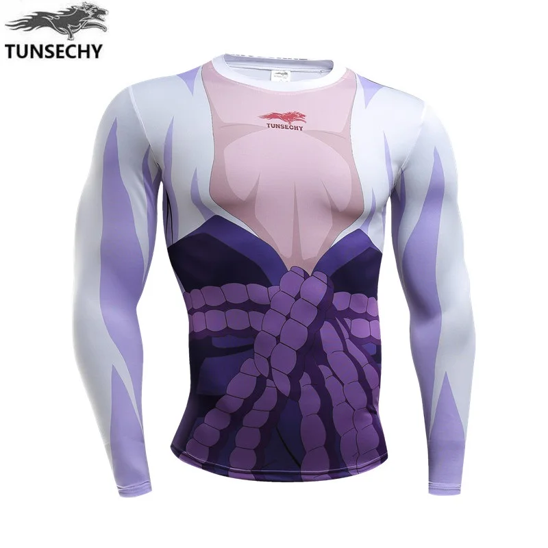 

TUNSECHY Naruto menswear Flag wood kakashi Payne nara deer pill Sasuke round neck long sleeve compression tight T-shirts