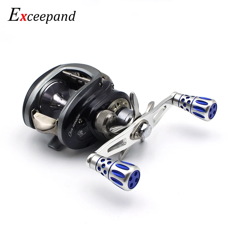 Exceepand Blue Power Baitcaster Fishing Reel Handle for Abu Garcia Daiwa Baitcasting Reel Grips