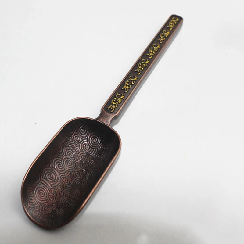Chinese Tea spoons Copper Tea Scoop Spoon Tea Leaves Chooser Holder