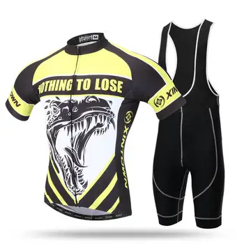 

XINTOWN Cycling Jersey Breathable 3D Gel Padded (Bib) Shorts Set Short Sleeve Men Running Summer Team Pro Cycling Jersey Set