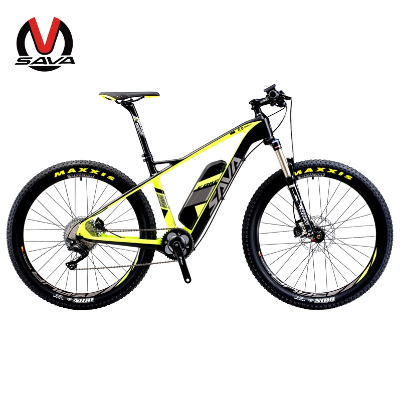 

SAVA Electric Bicycle Carbon Fiber e-bike 27.5" Mountain MTB Pedelec Bike w/Shimano M8000 XT 11S and 14Ah SAMSUNG Li-ion Battery