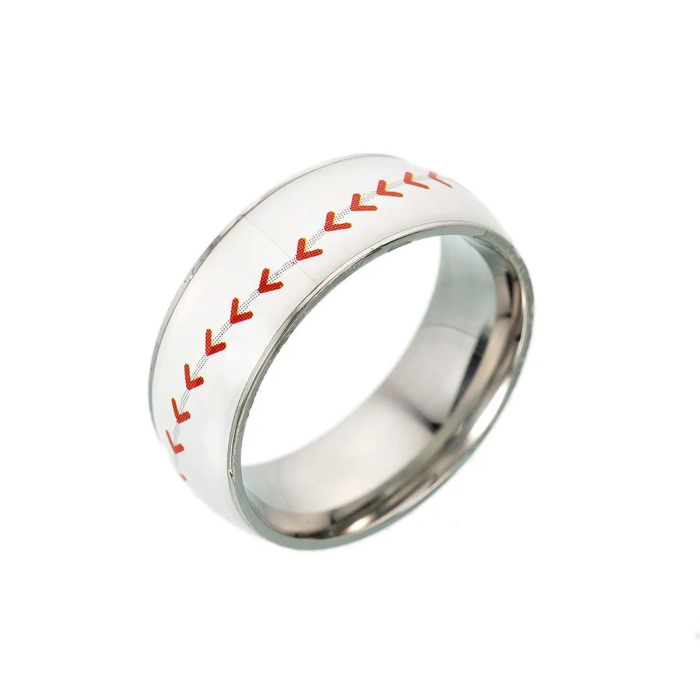 

1Pcs 8mm Titanium steel Rings Basketball Football Baseball Rugby Engagement Wedding Band Size 6-13