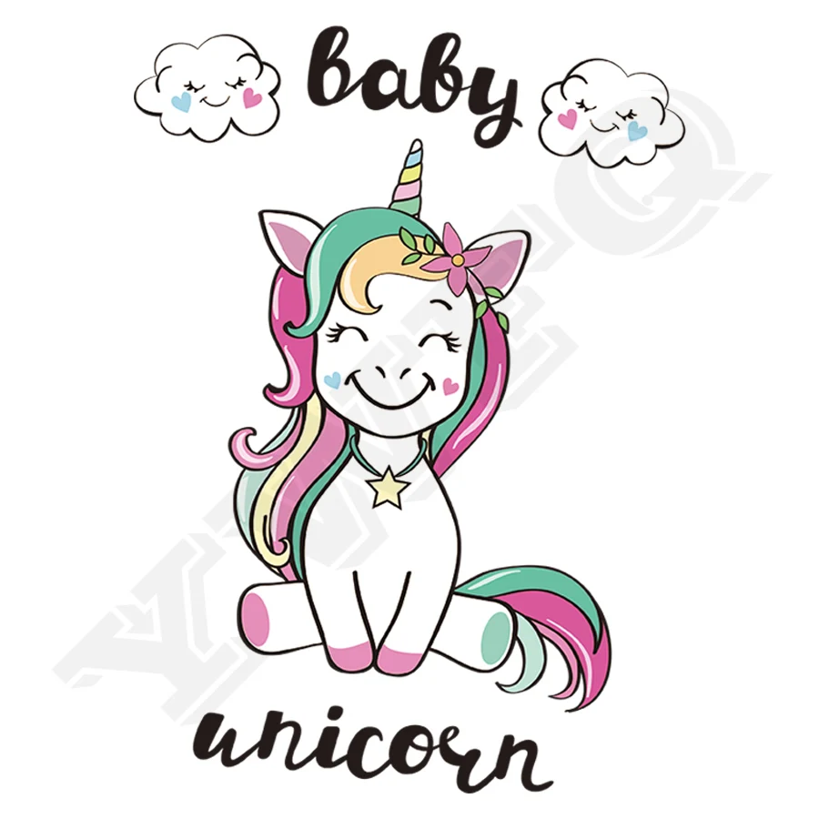 Cute Animal Iron-on Transfers Patches Unicorn Clothing Sticker Heat Transfers Patches Appliques Patches For Baby Clothes1 (1)