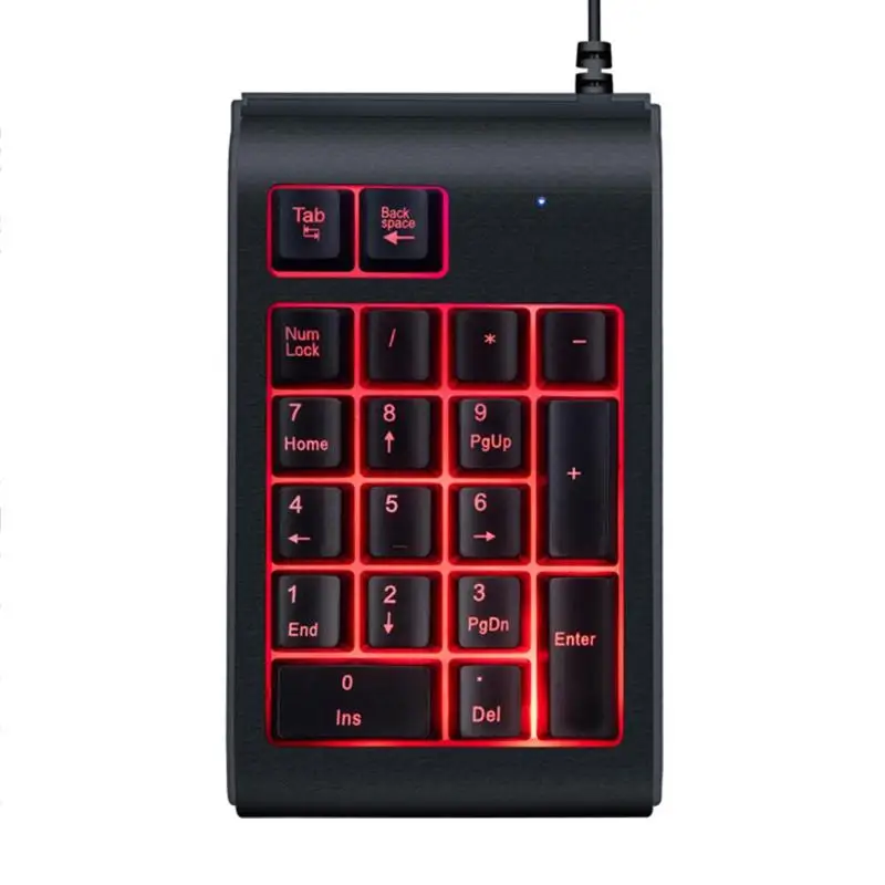 ALLOYSEED portable Numeric Keypad Wired 19 Keys Mini Numpad LED