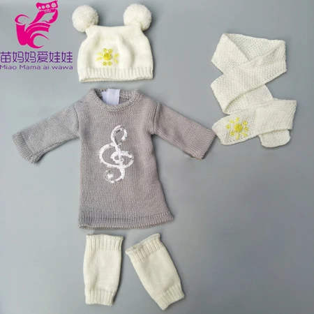Кукольная одежда для новорожденных 43 см кукла вязаное платье шарф для 18 дюймов девочка кукла зимние аксессуары для кукольной одежды - Цвет: N