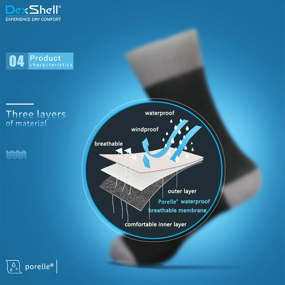 Dexshell новые походные водонепроницаемые носки для кемпинга ветрозащитные Coolmax теплые спортивные носки мужские Велоспорт Лыжный спорт водонепроницаемые носки