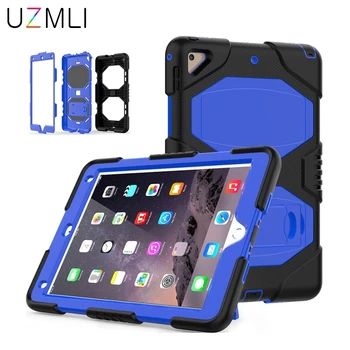 

For new iPad 2017/2018 air2 pro 9.7 Shockproof Heavy Duty Stand Tablet Case PC+Silicone Back Armor Cover Full Protector+Gifts