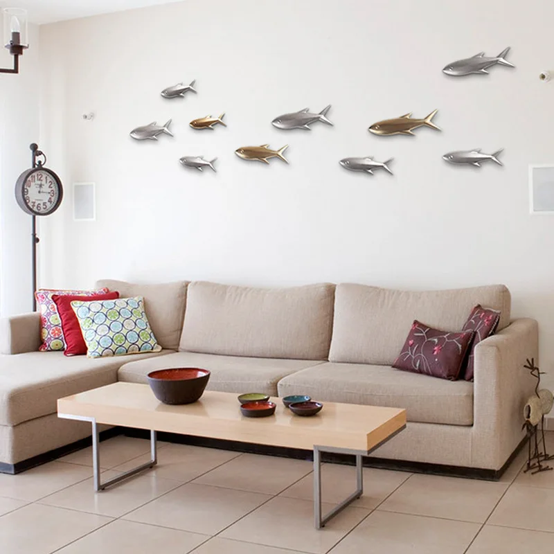 Nordic modern home wall decoration fish wall decoration TV background wall sofa back wall stickers hanging jewelry