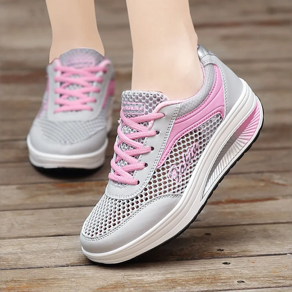 

Fashion Hollow Out Mesh Breathable Shake Shoes Women's Leisure Style Round Toe Sneakers Casual Daily Students Running Zapatos