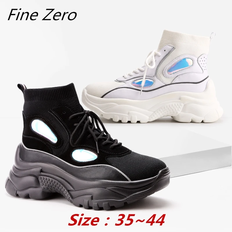 

Winter Warm High Top Platform Sneakers Women Glitter Ankle Boots Sock Shoes Woman Unisex Dad Chunky Sneakers Zapatos De MuJjer
