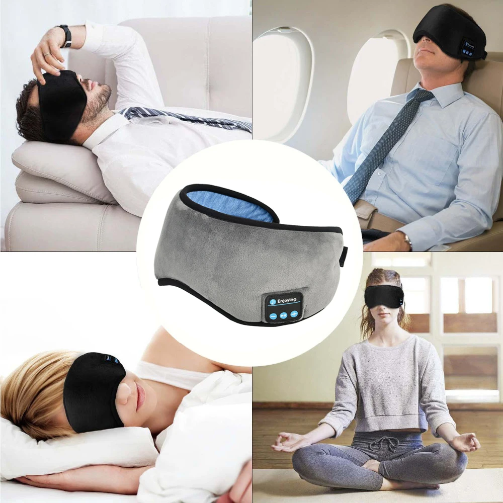 Оригинальная умная Беспроводная стерео Bluetooth гарнитура для мобильного телефона, воздушная дорожная маска для сна, мягкий наушник, повязка на голову, музыкальная гарнитура