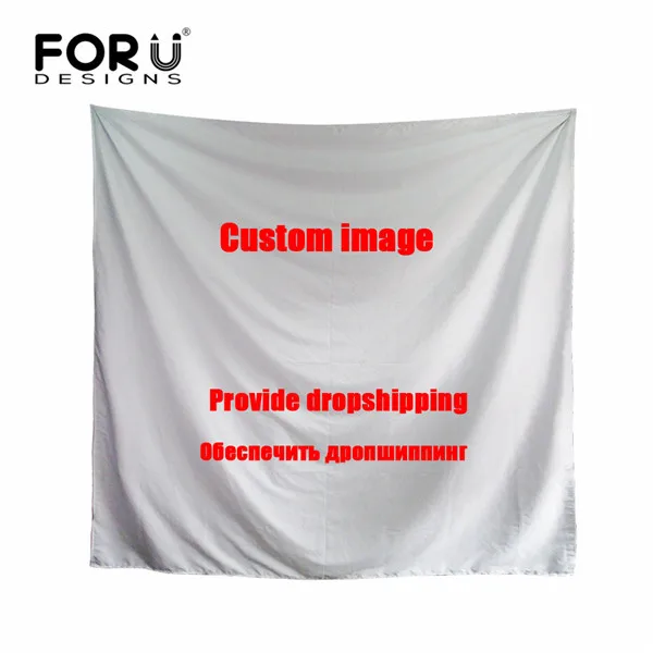 FORUDESIGNS/бренд шелковый шарф для женщин на заказ изображения или логотипы квадратные шарфы большой платок Femme Polyeste платок Прямая поставка - Цвет: Custom