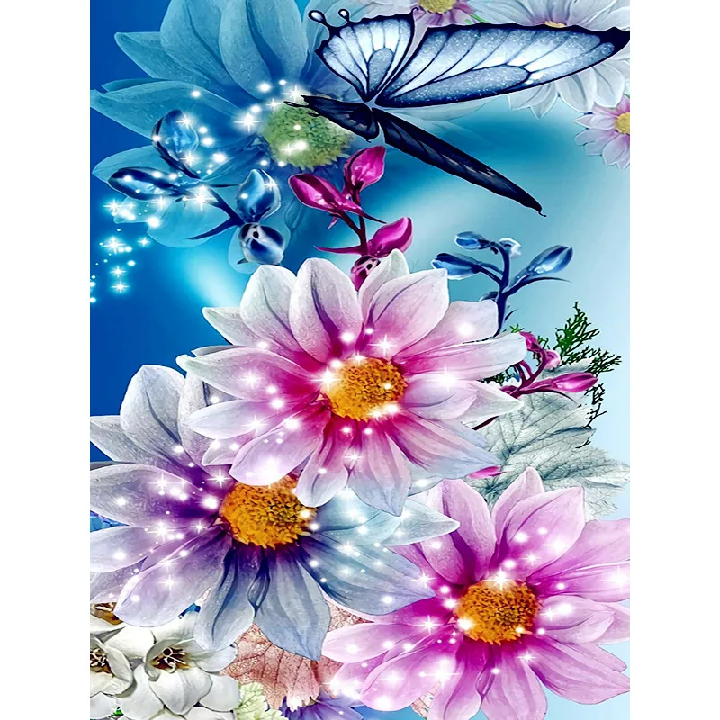 5d diy diamond embroidery peony&butterfly diamond painting Cross Stitch full square drill Rhinestone mosaic decoration