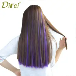 DIFEI 16 ''20'' 22 ''1 клип в длинные прямые волосы наращивания искусственные шиньоны термостойкие синтетические поддельные один волос