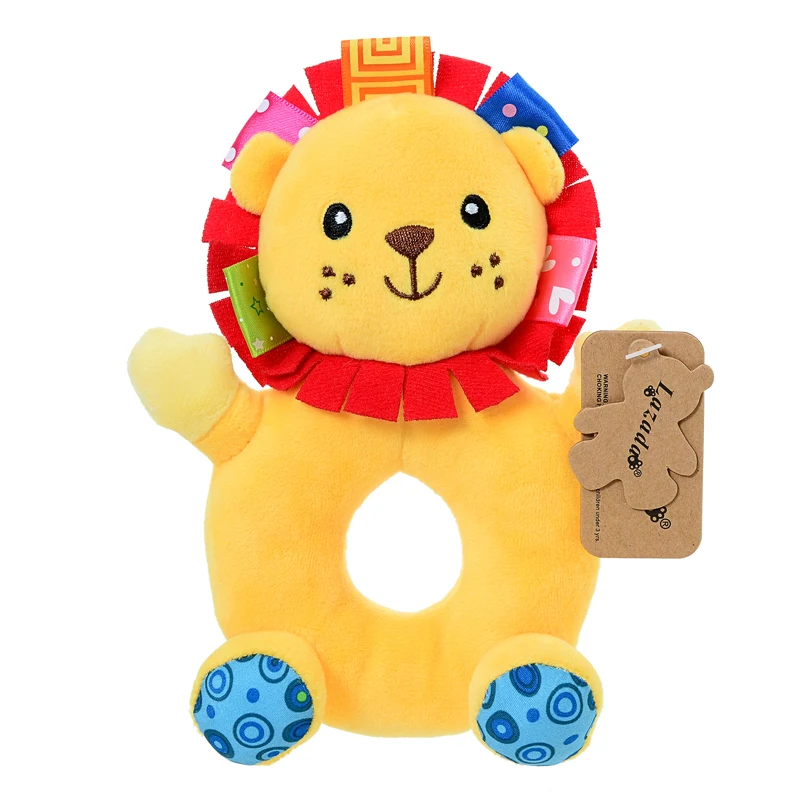 Just One Year Plush Yellow Lion Baby Take Along Ring Doll Toy Infant