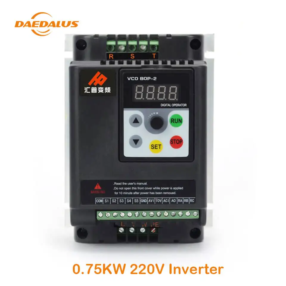 

Daedalus 0.75Kw 220V Frequency Converter Ac Drive Single Input 3 Phase Output For Cnc Router Spindle Motor Speed Control