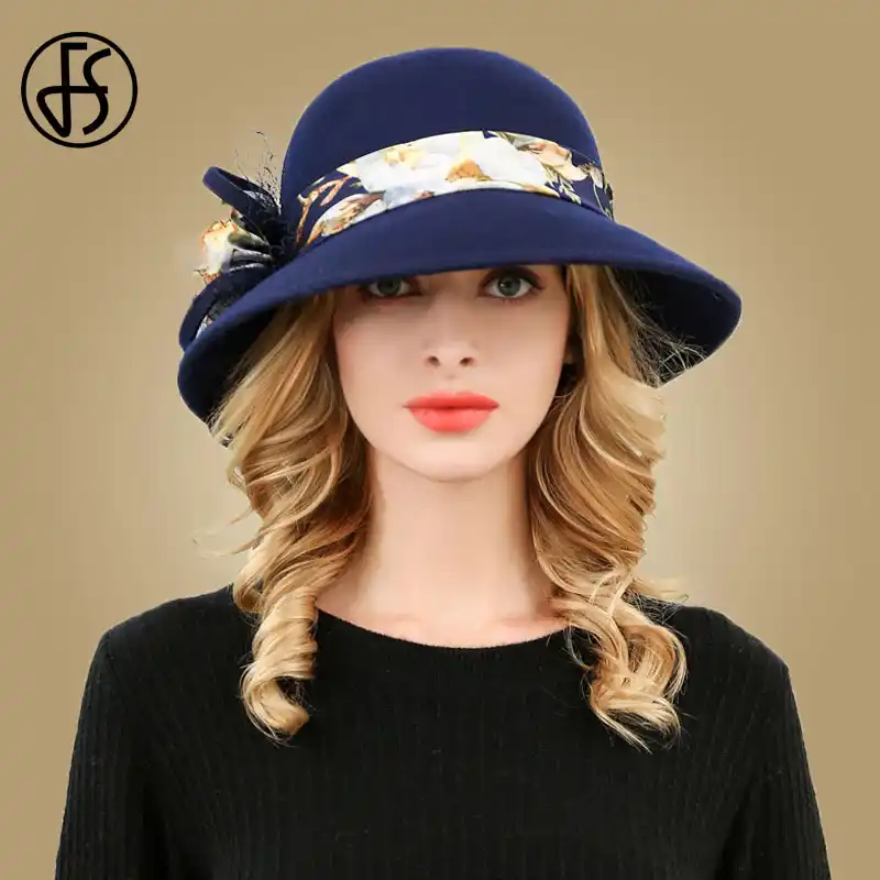 navy blue cloche hat