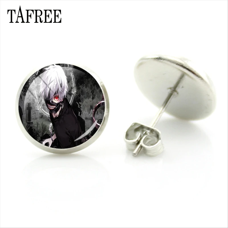 

TAFREE New Arrival Tokyo Ghoul Stud Earrings Japanese Anime Glass Accessories & Ornaments Gift For Friendship QF263