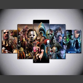 

JIE DO ART 5 Canvas Print Decorative Wall Art Horror Movie Invisible Boy's Revenge Canvas Print Painting Poster