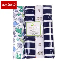 4 шт./лот Мягкий хлопок детское фланелевое одеяло Прием новорожденных красочные детское одеяло простынь 102X76 см TRQ0013