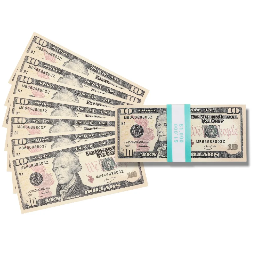 

Prop money Play New Style Money Props dollar 10 Bills $1000/pack