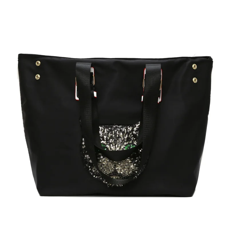 

Large Capacity Women Travel Bag Fashion Sequins Embroidery Cat Head Shoulder Crossbody Bag GYM Fitness Tote Sgort Trip Luggage