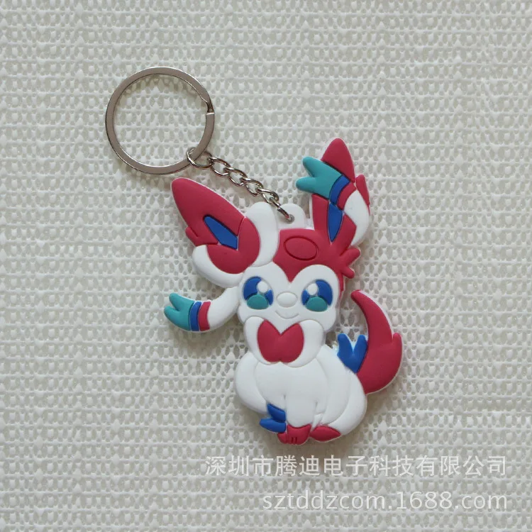 LLavero de PVC de dibujos animados de monstruo Digital Vaporeon Agnimon Jolteon Anime cosplay silicona para llave encanto joyería llavero de moda