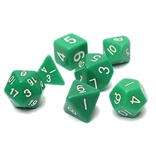 Ensemble 7 PCS Dés Dés Die D4 ~ D20 pour Jeux Dungeons & Dragons RPG Donjons et Dragons D & D vert(China)