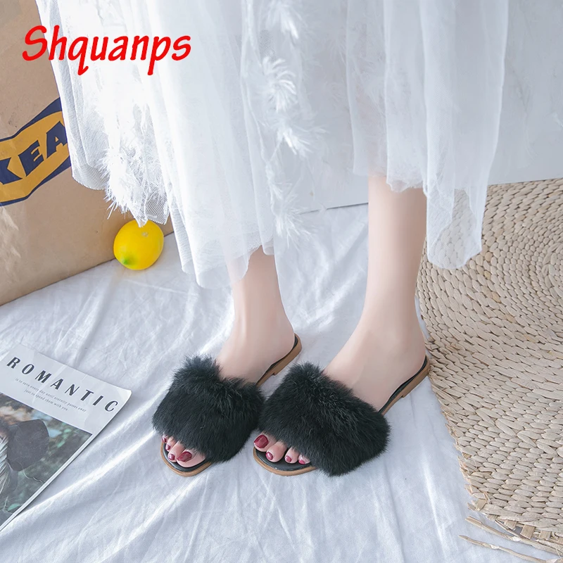 

Women Casual Summer Flat Beach Slippers Female Fur Slides Leisure Shoes Girls Fashion Footwear Chaussures Femmes T Nouveau 2019