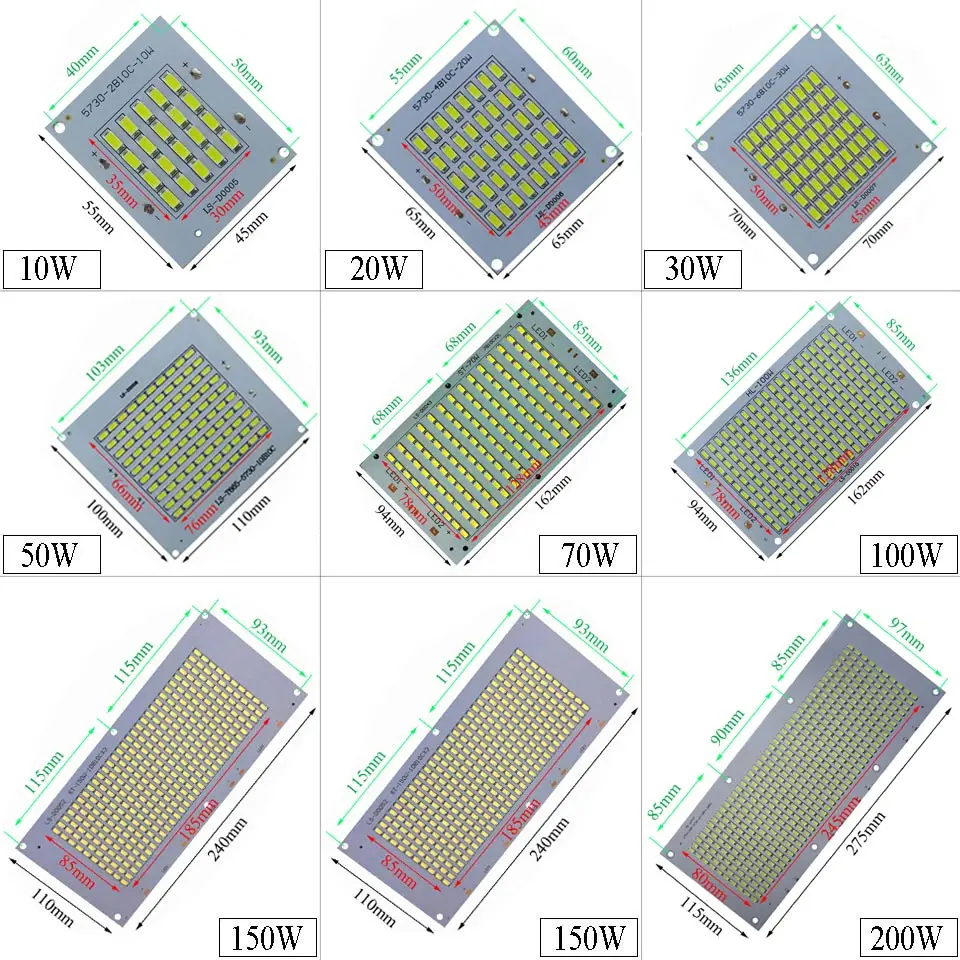 outside security lights 1Set Full Watt LED PCB10W 20W 30W 50W 100W 150W 200W High Power COB SMD 5730 Chips with Driver For Floodlight Spotlight Rplace black flood light