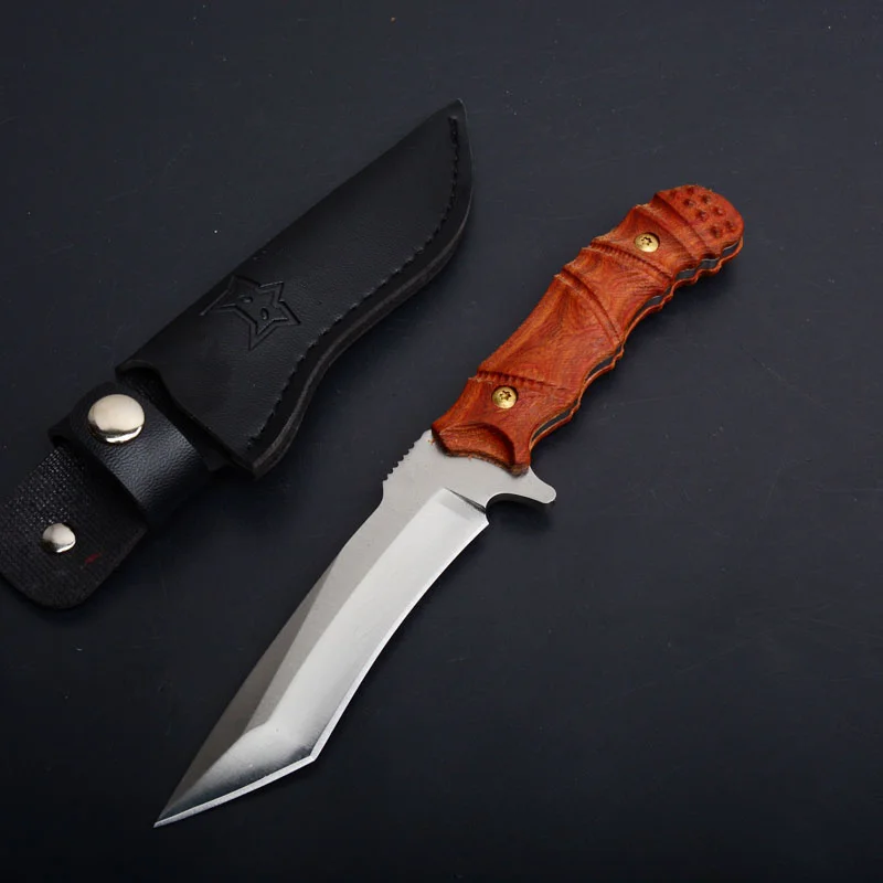 Дешевый На открытом воздухе Высокое качество армейский фиксированный нож боевой охотничий нож тактический прямой нож s Выживание походные ножи кин...