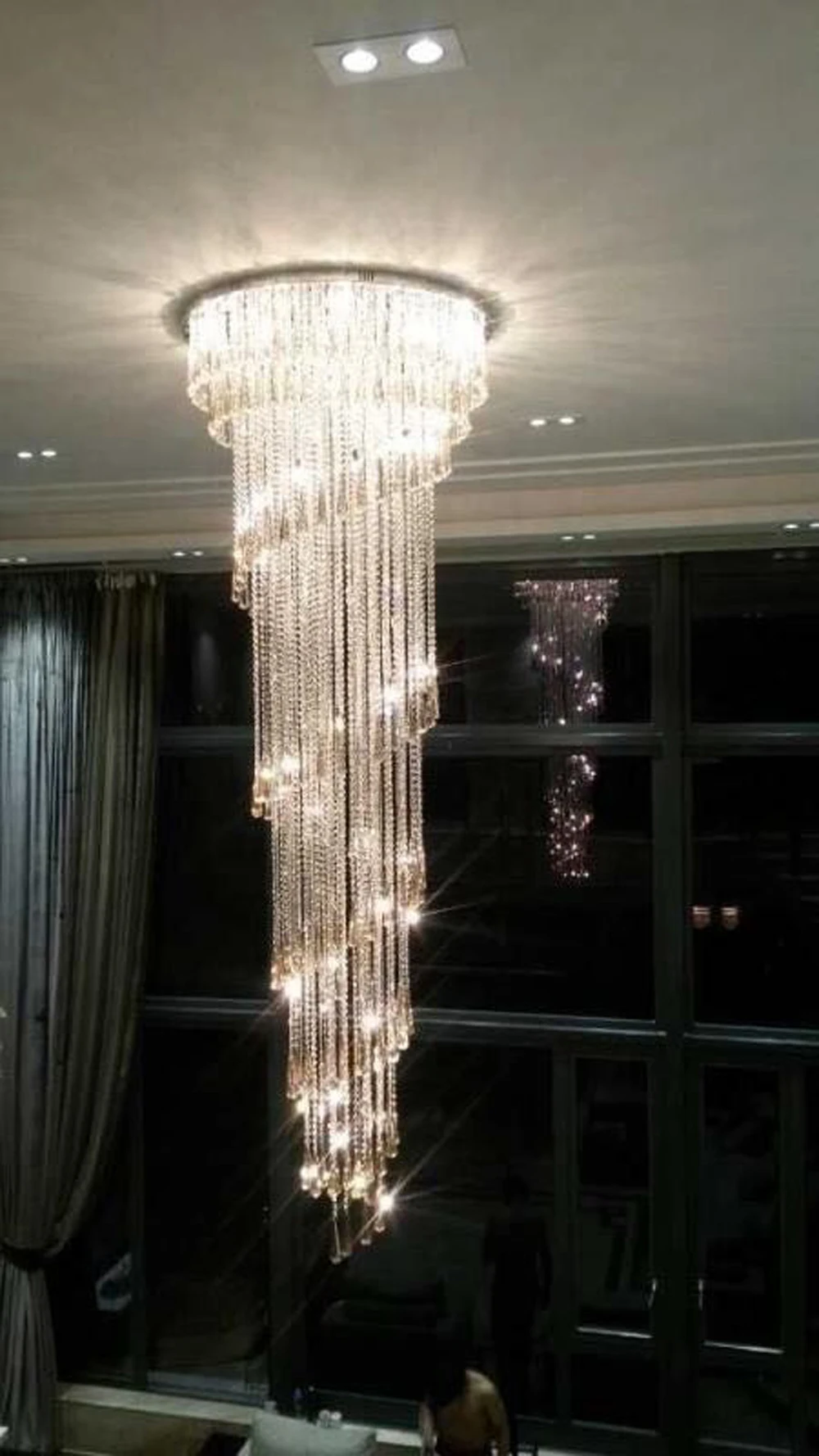 Спиральный дизайн роскошная хрустальная люстра современные светильники дальнего света для гостиничных проектов kronleuchter Хрустальная Светодиодная лампа