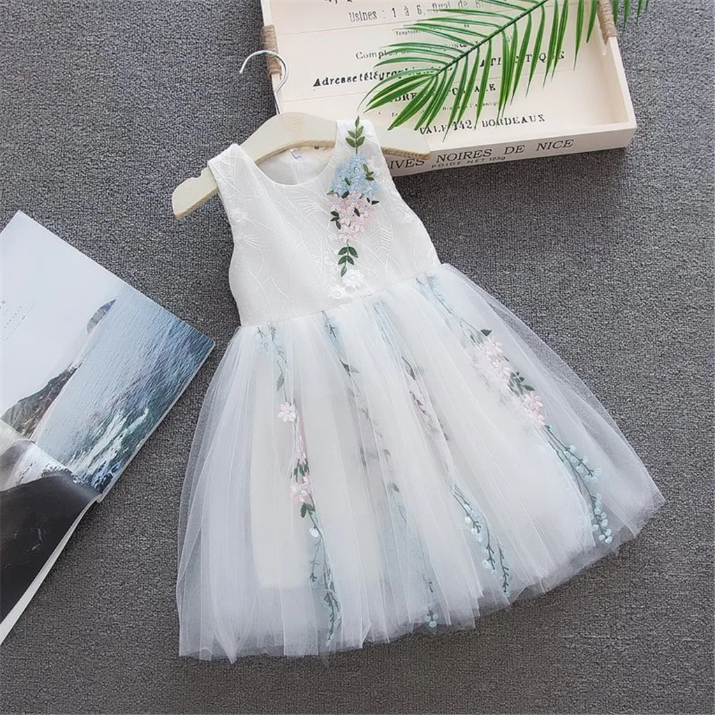 Платье для маленьких девочек; платье с цветочным рисунком для девочек; фатиновое Повседневное платье для дня рождения; сарафан; одежда; vestido# YL2