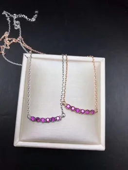 

Natural red garnet gem Necklace natural gemstone Pendant Necklace S925 silver trendy Lovely Row Smiling face women gift Jewelry