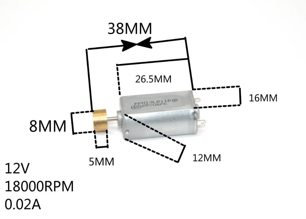 050 тока Вибрационный двигатель 12В высокого качества 18000 об/мин 0.02A 0,3 W