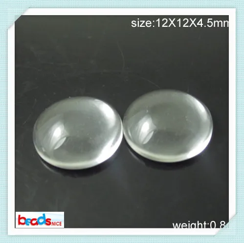 

Beadsnice ID12337 Domed Clear Glass Rounds Cabochons 12x12x4mm Great for cabochon Settings