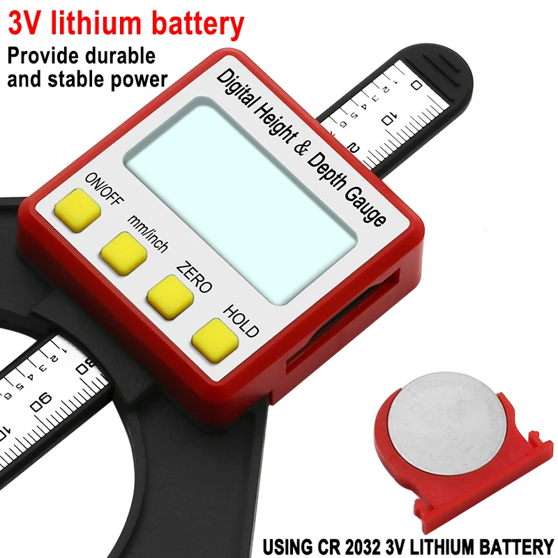 Цифровой измеритель высоты, Настольная пила 80 мм, измеритель глубины с тремя измерениями, фиксирующий винт для деревообработки